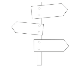 Street road signs black and white clipart