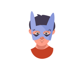 Boy dressed in hare mask clipart
