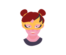 Girl in animal mask clipart