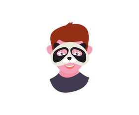 Panda mask cartoon clipart
