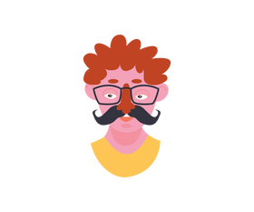 Funny boy with mustache clipart
