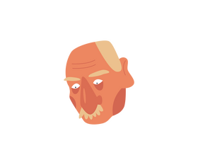 Old man head illustration clipart