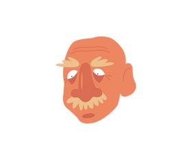 Surprised old man drawing clipart