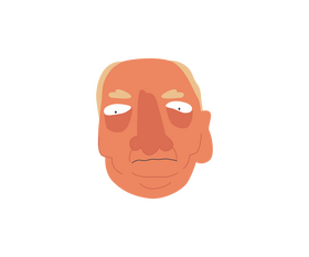 Scared old man face clipart