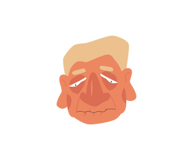 Sad old man portrait clipart