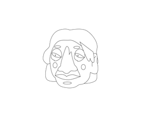 Elderly woman portrait black and white clipart