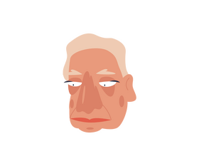 Short hair old woman face clipart