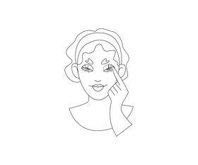 Girl applies face cream black and white clipart vector free download
