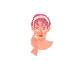 Girl applies face cream clipart