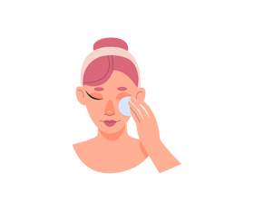 Girl washes off her makeup clipart