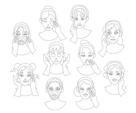 Skin care black and white vector
