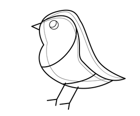 Free bird illustration black and white clipart