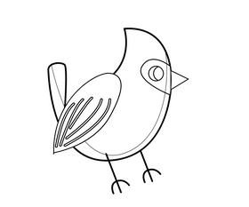 Bird illustration black and white clipart