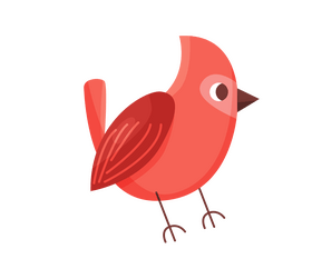 Red bird illustration clipart