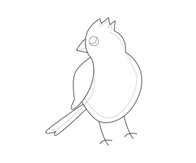 Bird illustration black and white clipart