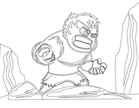 Cartoon baby hulk black and white vector
