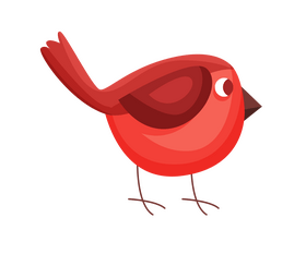 Fat red bird clipart