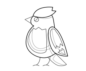 Bird illustration black and white clipart