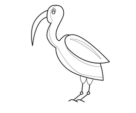 Pelican cartoon black and white clipart