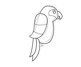 Parrot black and white clipart