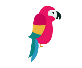 Pink parrot clipart