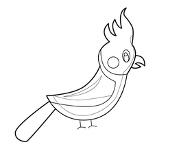 Parrot illustration black and white clipart