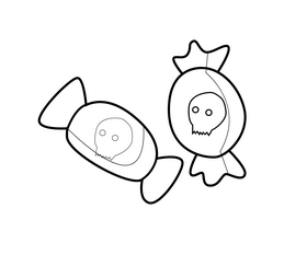 Halloween candy black and white clipart