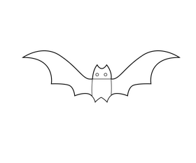 Halloween bat black and white clipart