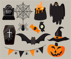 Set of halloween vector