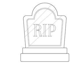 Halloween tombstone free black and white clipart