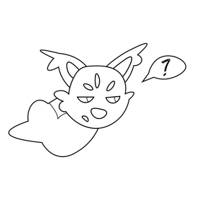 Cartoon lynx question black and white clipart