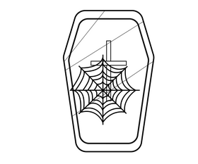 Halloween coffin free black and white clipart