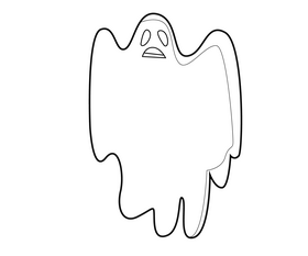 Halloween ghost illustration black and white clipart