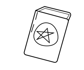 Cartoon halloween book black and white clipart