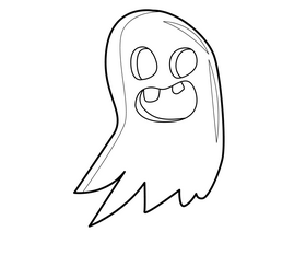 Halloween ghost free black and white clipart