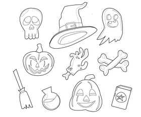 Halloween black and white vector free download