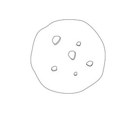 Chocolate biscuit black and white clipart