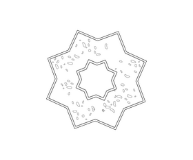 Jammy star biscuit black and white clipart