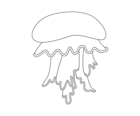 Jellyfish black and white clipart