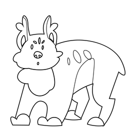 Lynx animal black and white clipart