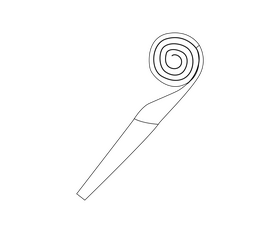 Party whistle black and white clipart