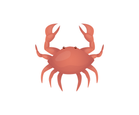 Pink crab drawing clipart