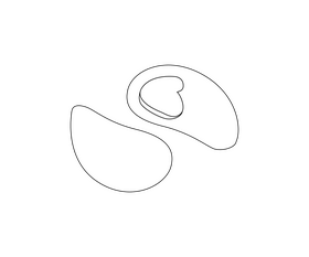 Mussels cartoon black and white clipart