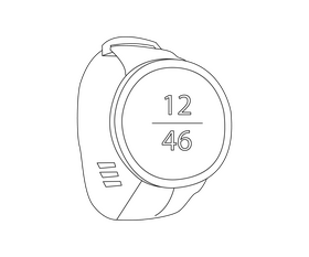 Free smartwatch black and white clipart