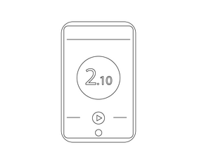 Stopwatch in smartphone black and white clipart