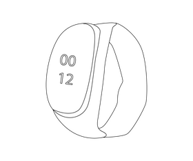 Smartwatch illustration black and white clipart