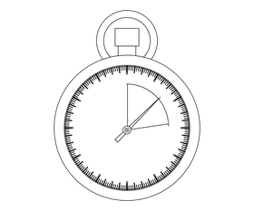 Stopwatch illustration black and white clipart