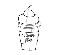 Autumn coffee black and white clipart