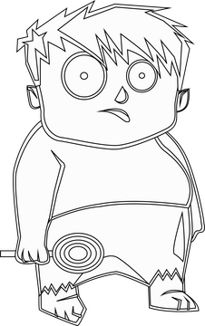 Baby hulk black and white clipart