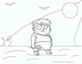 Baby hulk black and white vector